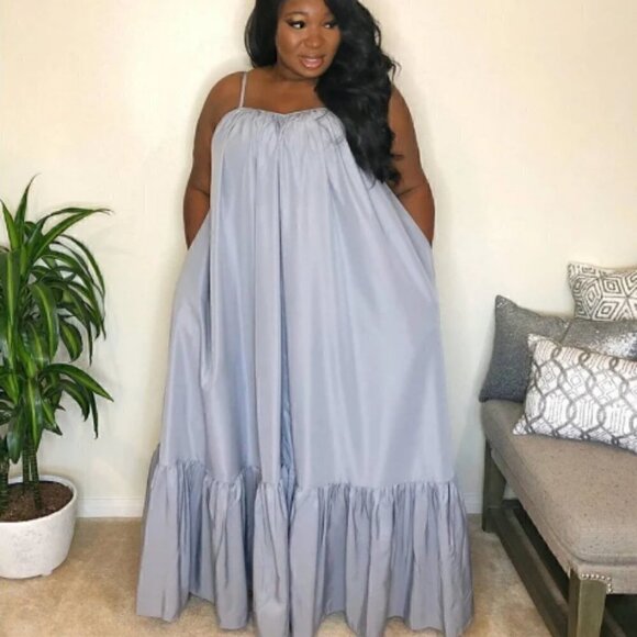 PINK  Light Weight Summer Spaghetti Strap Swing Beach Maxi Sundress dress - Picture 2 of 6